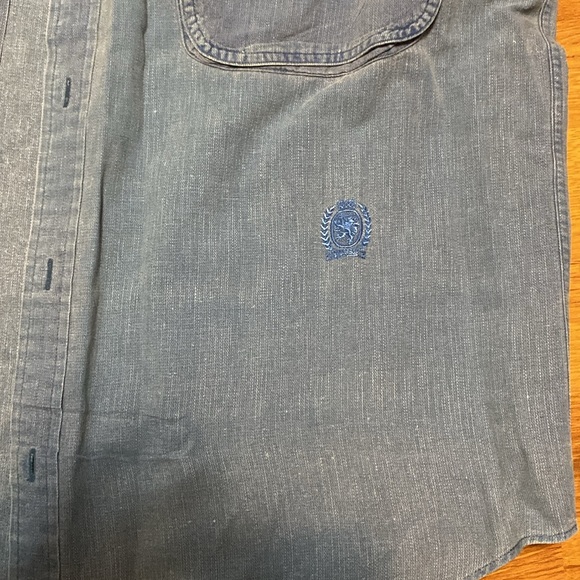 VTG Tommy Hillfiger Blue Button-down Y2K mini embroidery - Picture 5 of 11